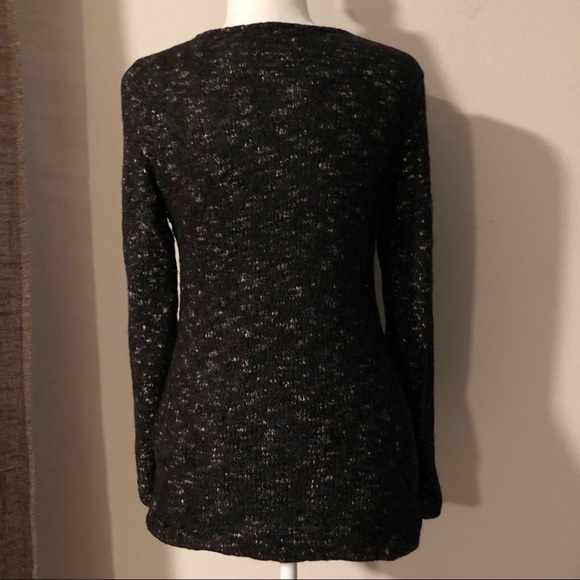 Zara black white fuzzy lace trimmed sweater - Picture 9 of 15